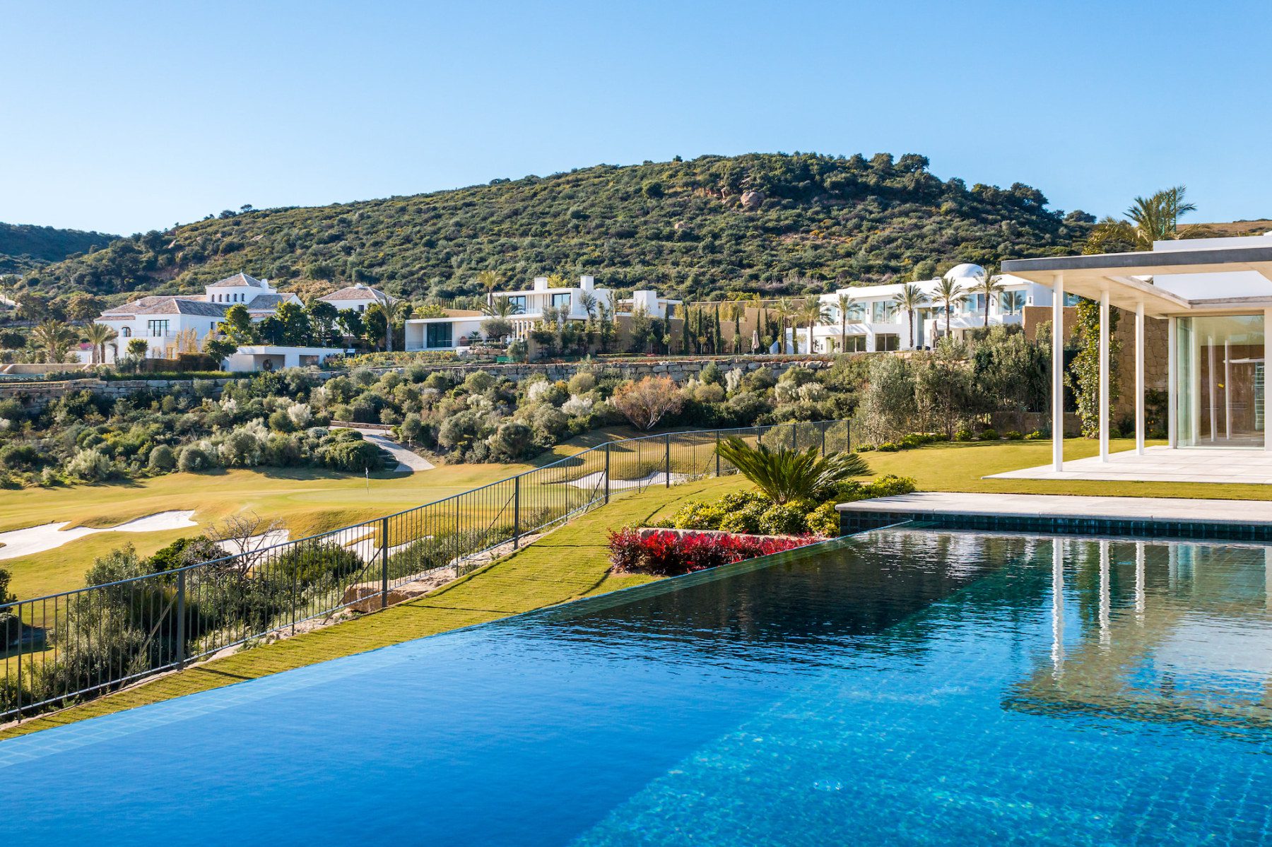 The infinity pool with views of the incredible Andalucian landscape.