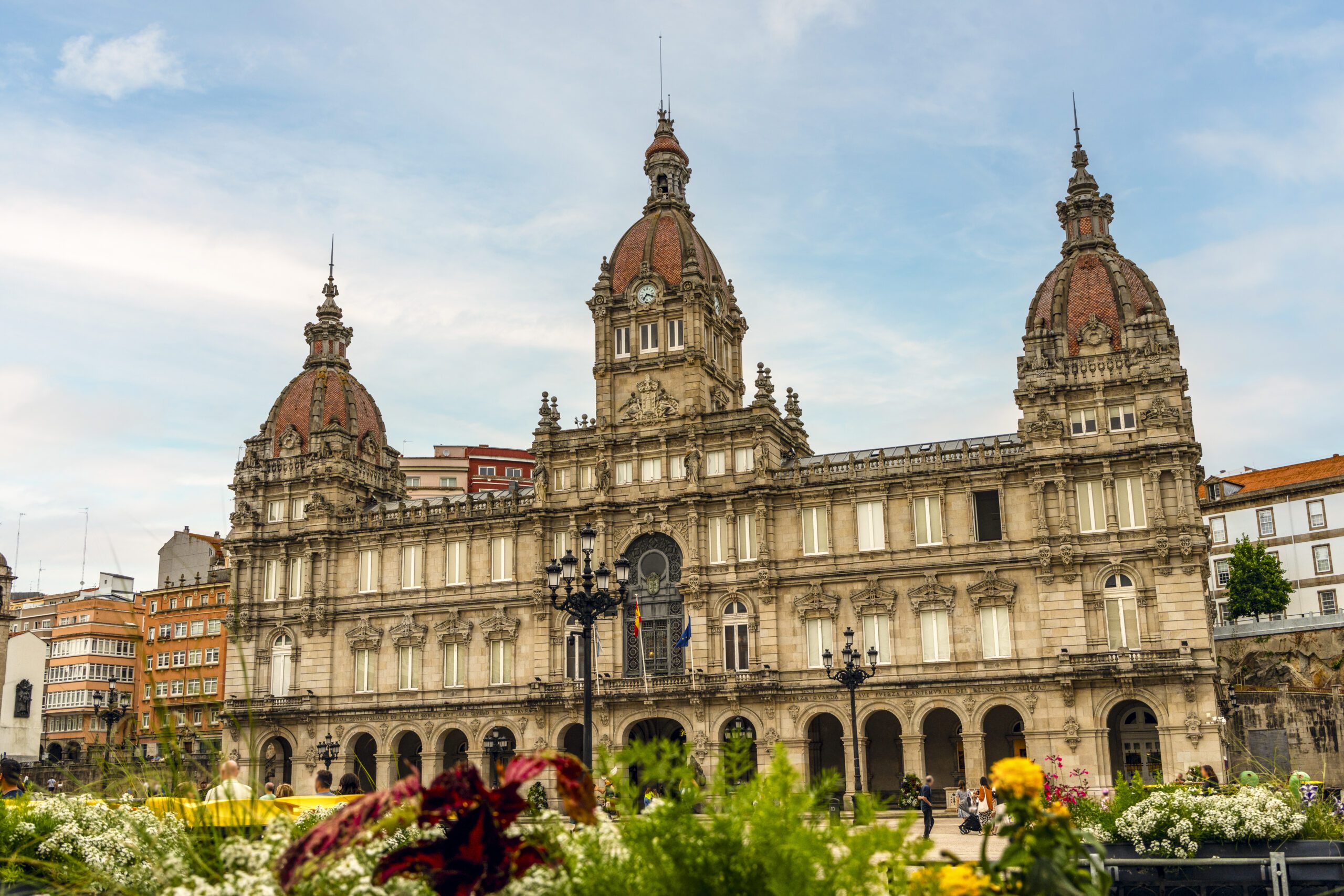 Historic City Hall in Praza de Maria Pita, main Square in La Coruna, Galicia - Spain
